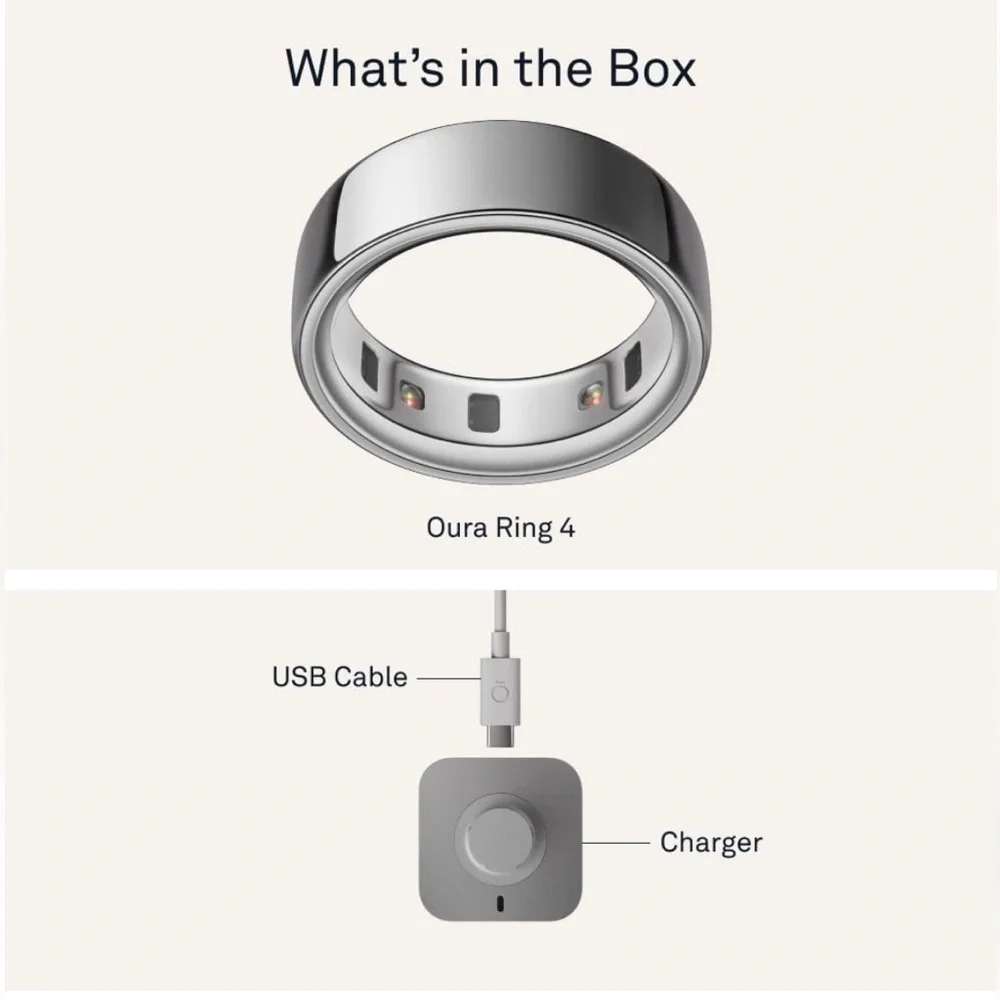 Oura Ring 4 Silver Size 9 + Sizing Kit – Excellent Condition